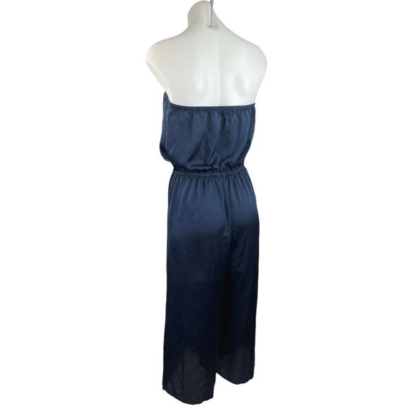 Urban Outfitters Women's Blue Strapless Culotte Flared Wide Leg Jumpsuit Size M - Picture 3 of 5
